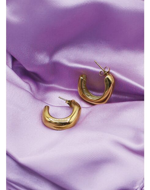 Boucles d'oreilles Ninon doré/Pin