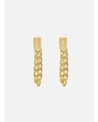 Poseidon oorbellen goud/denne/wit