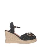 Schwarze Keilschuhe von Uncinetto — 9 cm Absatz
