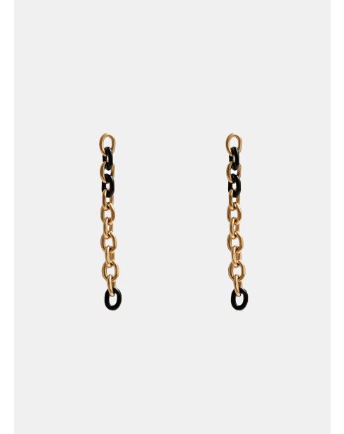 Boucles d'oreilles Cygnus doré/Noir