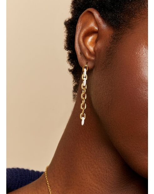 Boucles d'oreilles Cygnus doré/Noir