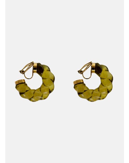 Boucles d'oreilles Ivana doré/Vert/Clip