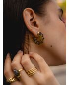 Boucles d'oreilles Ivana doré/Vert/Clip