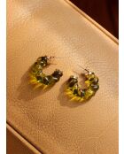 Boucles d'oreilles Ivana doré/Vert/Clip
