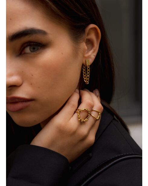 Boucles d'oreilles Poseidon doré/Pin/Clip