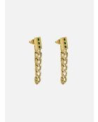 Boucles d'oreilles Poseidon doré/Pin/Vert