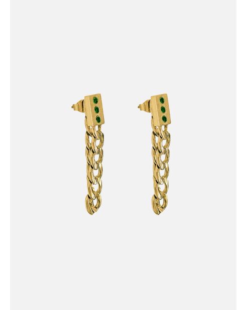 Boucles d'oreilles Poseidon doré/Pin/Vert