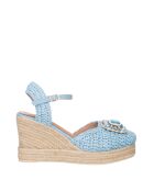 Zeppe Uncinetto celeste - tacco 9 cm