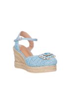 Zeppe Uncinetto celeste - tacco 9 cm