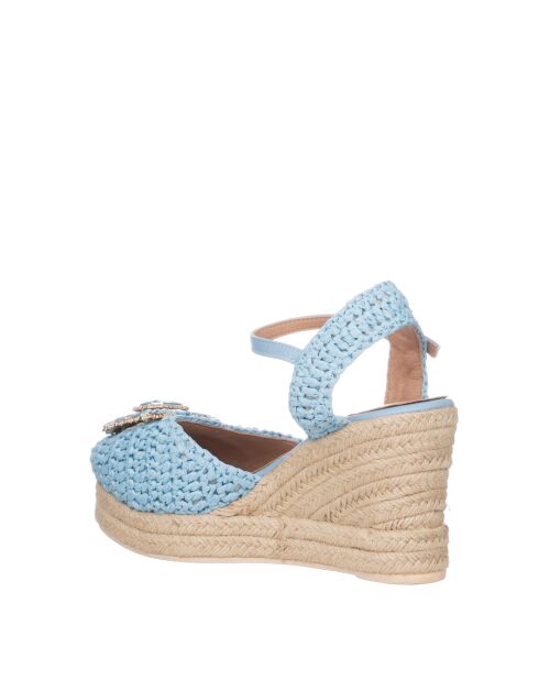Zeppe Uncinetto celeste - tacco 9 cm
