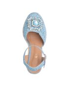 Zeppe Uncinetto celeste - tacco 9 cm