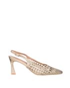 Sandalen mit laminiertem Platin-Absatz — 8 cm Absatz