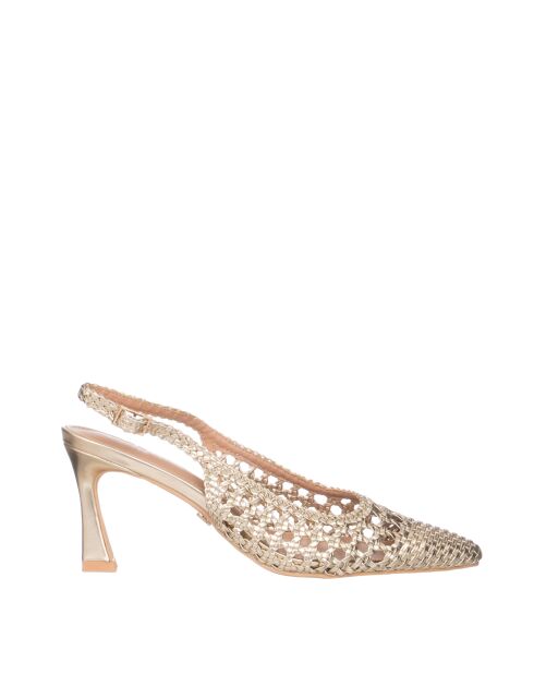 Sandalen mit laminiertem Platin-Absatz — 8 cm Absatz