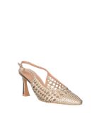 Sandalen mit laminiertem Platin-Absatz — 8 cm Absatz