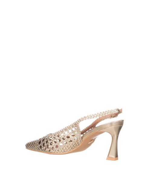 Sandalen mit laminiertem Platin-Absatz — 8 cm Absatz