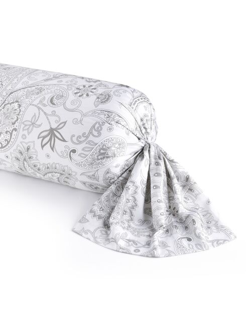 Taie de traversin satin de coton Indienne gris clair - 43x210 cm
