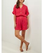 Shirt van 100% linnen Marshmallow Coral