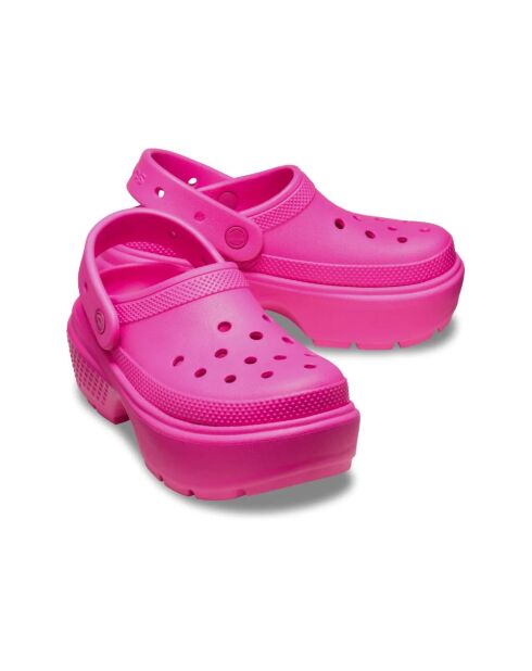 Mules à plateforme Stomp rose intense