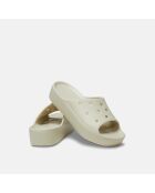 Mules con plataforma clásicas de color beige