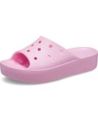 Mules de plataforma clásicas rosas