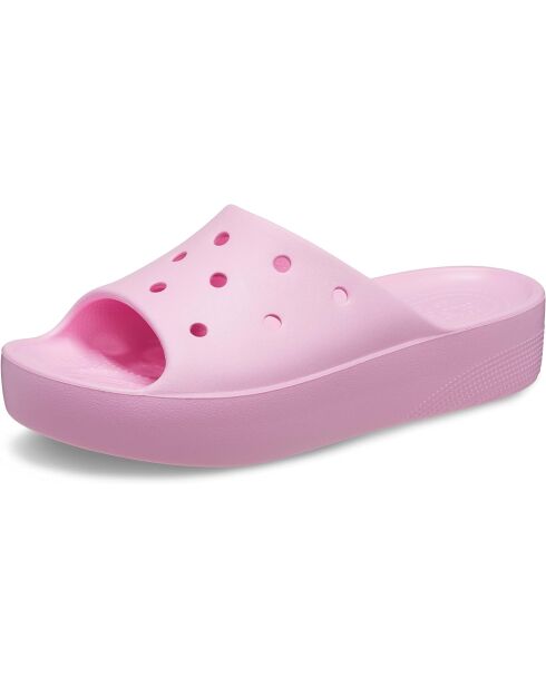 Mules de plataforma clásicas rosas