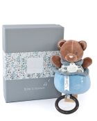 Boîte à musique Ours Boh'aime marron/bleu - 20 cm