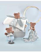 Boîte à musique Ours Boh'aime marron/bleu - 20 cm