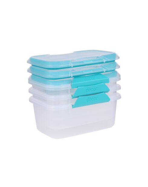 Caja hermética con clip azul y transparente - 1L