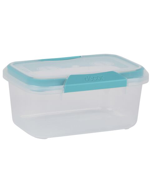 Caja hermética con clip azul y transparente - 1L
