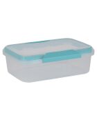 Caja hermética con clip azul y transparente - 2L