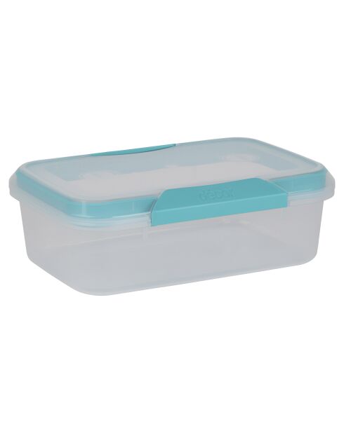 Caja hermética con clip azul y transparente - 2L