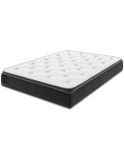 Matelas à ressorts ensachés Este blanc/noir - 200x200 cm