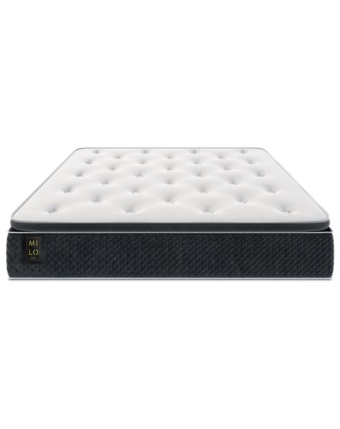 Matelas à ressorts ensachés Este blanc/noir - 200x200 cm
