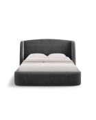 Bed met grijs fluwelen hoofdeinde - 103x216x202 cm