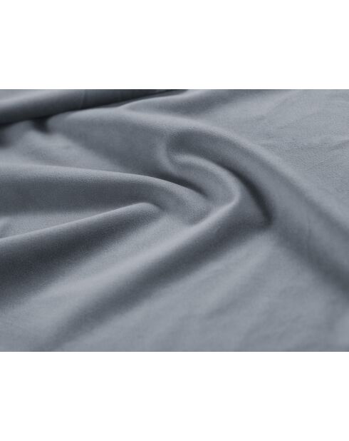 Bett mit hellblauem Samtkopfteil - 103x216x242 cm