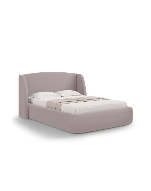 Lit avec tête de lit rose - 103x216x242 cm