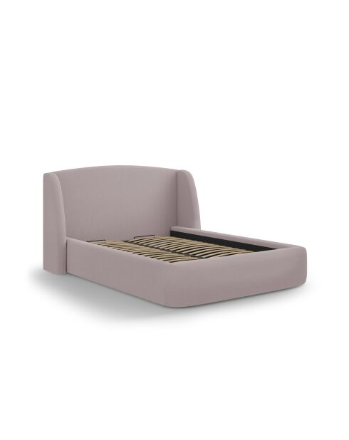 Lit avec tête de lit rose - 103x216x242 cm