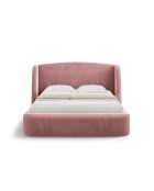 Lit avec tête de lit en velours rose - 103x216x182 cm