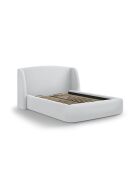 Lit avec tête de lit gris clair froid - 103x216x202 cm