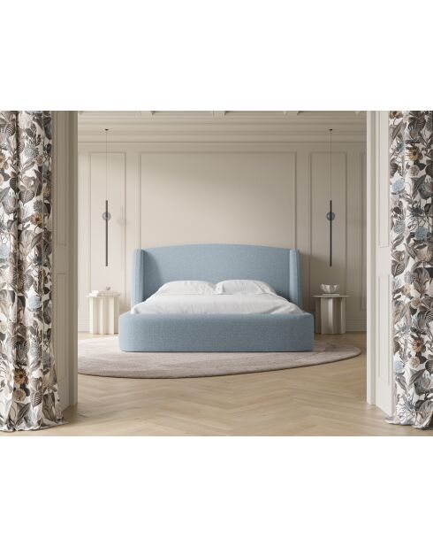 Letto con testiera blu chiaro - 103x216x222 cm