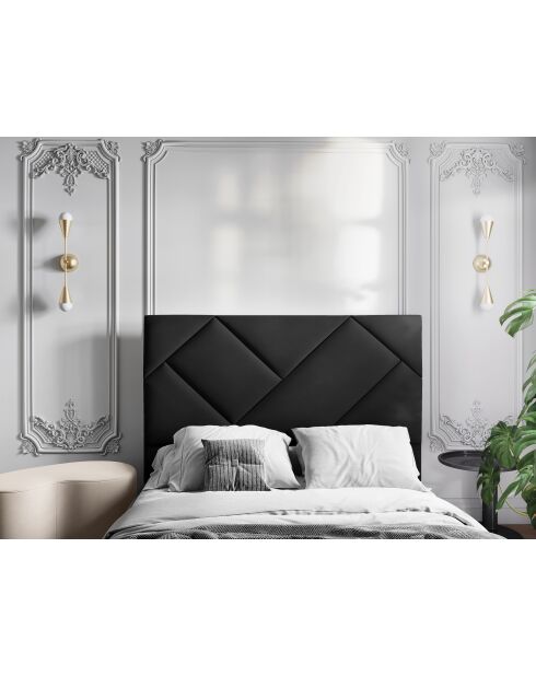 Tête de lit en velours noire - 120x8x140 cm