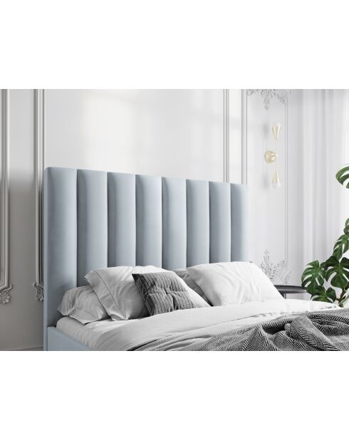 Tête de lit en velours bleu clair - 120x8x140 cm