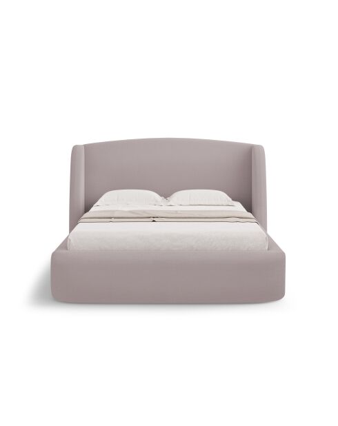 Lit avec tête de lit rose - 103x216x202 cm