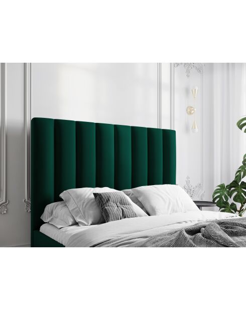 Tête de lit en velours vert bouteille - 120x8x200 cm