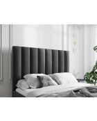 Testiera in velluto grigio scuro - 120x8x160 cm
