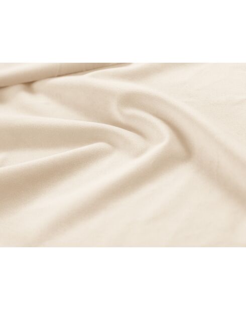Lit avec tête de lit en velours beige clair - 103x216x202 cm