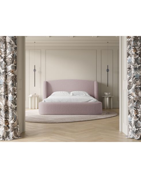 Lit avec tête de lit rose - 103x216x182 cm