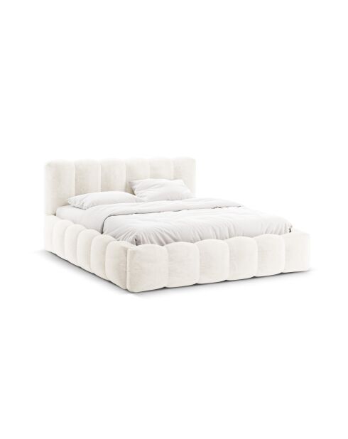 Truhenbett mit hellbeigem Kopfteil - 95x226x206 cm