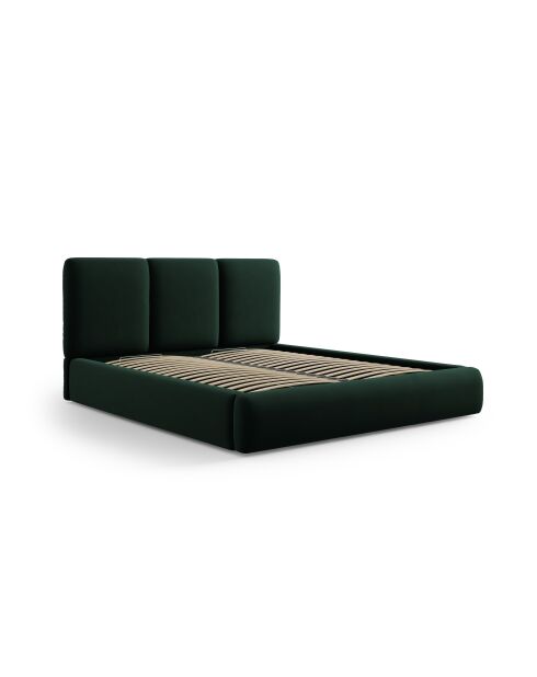 Kommode aus Samt mit flaschengrünem Kopfteil - 100x220x200 cm