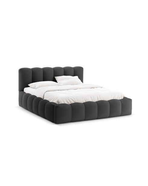 Truhenbett mit anthrazitfarbenem Kopfteil - 95x226x226 cm